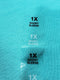 Karen Scott Women's Short Sleeve Scoop Neck Aqua Blue Cotton Blouse Top Plus 1X - evorr.com