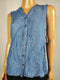 New Style&Co Women's Sleeveless Button Shirt Denim Wash Blouse Top Size Plus 1X - evorr.com