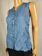 New Style&Co Women's Sleeveless Button Shirt Denim Wash Blouse Top Size Plus 1X - evorr.com