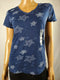 New Style&Co. Women's Short Sleeve Navy Blue V-Neck Floral Blouse Top Petite M - evorr.com