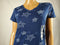 New Style&Co. Women's Short Sleeve Navy Blue V-Neck Floral Blouse Top Petite M - evorr.com