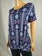 Style&Co. Womens Short Sleeve Scoop Neck Side Knot Print Blue Blouse Top Plus 2X - evorr.com