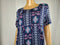 Style&Co. Womens Short Sleeve Scoop Neck Side Knot Print Blue Blouse Top Plus 2X - evorr.com