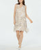 $109 ALFANI Women V-Neck Overlay Beige Floral Printed Tunic A-Line Dress Plus 2X - evorr.com