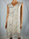 $109 ALFANI Women V-Neck Overlay Beige Floral Printed Tunic A-Line Dress Plus 2X - evorr.com