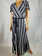 $109 INC CONCEPTS Womens Black Stripe Faux Wrap Peplum Maxi Dress Belted Plus 2X - evorr.com