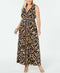 $99 INC CONCEPTS Women Sleeveless Brown Tiger Print Faux Wrap Maxi Dress Plus 3X - evorr.com