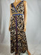 $99 INC CONCEPTS Women Sleeveless Brown Tiger Print Faux Wrap Maxi Dress Plus 3X - evorr.com