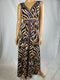 $99 INC CONCEPTS Women Sleeveless Brown Tiger Print Faux Wrap Maxi Dress Plus 3X - evorr.com