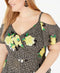 $129 INC CONCEPTS Womens Cold Shoulder Midi Dress Gingham Bouquet Print Plus 20W - evorr.com