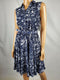 $99 Charter Club Women's Sleeveless Henley Flared Belted Printed Dress PLUS 20W - evorr.com