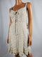 Denim & Supply Ralph Lauren Women's Floral Ivory Lace Up Tunic A-Line Dress L - evorr.com