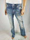 $104 Miss Me Women's Blue Denim Lucky Girl Chloe Bootcut Jeans Patched Size 27 - evorr.com