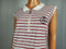 TOMMY HILFIGER Women White Striped 1/2 Zip Sleeveless Polo Blouse Top Plus 3X - evorr.com