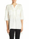 $99 Anne Klein Women Ivory High Low Linen Blend Blouse Top 3/4 Sleeve Size L - evorr.com