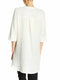 $99 Anne Klein Women Ivory High Low Linen Blend Blouse Top 3/4 Sleeve Size L - evorr.com