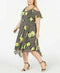 INC CONCEPTS Women Cold Shoulder Midi Lined Dress Gingham Bouquet Print Plus 24W - evorr.com