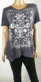 Style&co. Women Short Sleeve Blue V-Neck Graphic Print Blouse Top Plus Size 16W - evorr.com