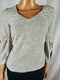 1.STATE Women's Cold Cut 3/4 Sleeve White Black Textured Knit Blouse Top X-Small - evorr.com