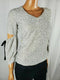 1.STATE Women's Cold Cut 3/4 Sleeve White Black Textured Knit Blouse Top X-Small - evorr.com