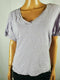 We The Free Women V-Neck Short Sleeve Light Purple Cotton Blouse Top Layered S - evorr.com