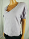 We The Free Women V-Neck Short Sleeve Light Purple Cotton Blouse Top Layered S - evorr.com