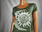 Style&co. Women Short Sleeve Scoop Neck Green Flared Graphic Print Blouse Top S - evorr.com