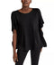 Alfani Women Elbow Dolman Sleeve Poncho Black Scoop Neck Pullover Stretch Top L