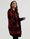 LUCKY BRAND Women Buffalo Plaid Cardigan Sweater Open Front Shrug Wool Plus 2X