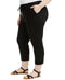 Style & Co. Women Black Pull On Ankle Drawstring Capri Cropped Pants Plus 14W