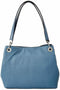 $395 New Michael Kors Women's Raven Large Pebbled Leather Shoulder Bag Blue