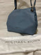 $395 New Michael Kors Women's Raven Large Pebbled Leather Shoulder Bag Blue