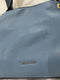 $395 New Michael Kors Women's Raven Large Pebbled Leather Shoulder Bag Blue