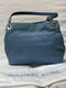 $395 New Michael Kors Women's Raven Large Pebbled Leather Shoulder Bag Blue