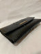 New Brahmin Women Leather Embossed Modern Checkbook Organizer Wallet Black