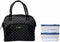 New Kathy Ireland Leah Wide Mouth Lunch Fabric Tote in Black White Polka Travel