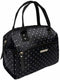 New Kathy Ireland Leah Wide Mouth Lunch Fabric Tote in Black White Polka Travel