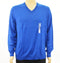 Club Room Men's V-Neck Long Sleeve Merino Wool Blend Blue Rib Trim Sweater XXL